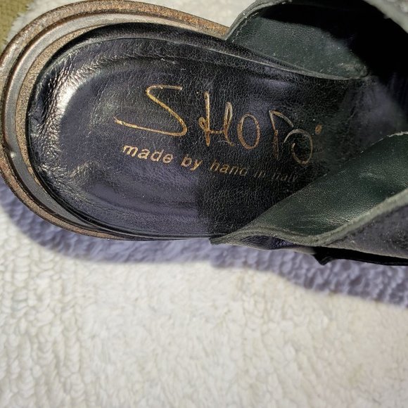 Shoto Handmade Italian Ruched Peep Toe Leather Ankle Booties 36/7 - Picture 8 of 8